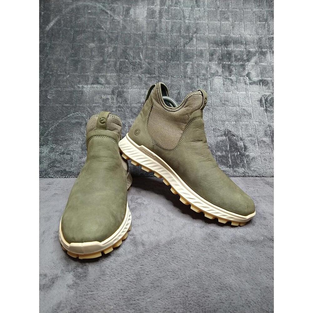 Ecco Exostrike Gore-Tex Olive Green Suede Ankle Hiking Boot Size 6